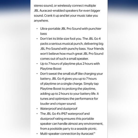 JBL Go 4 Portable Bluetooth Speaker- Black - Picture 8 of 11